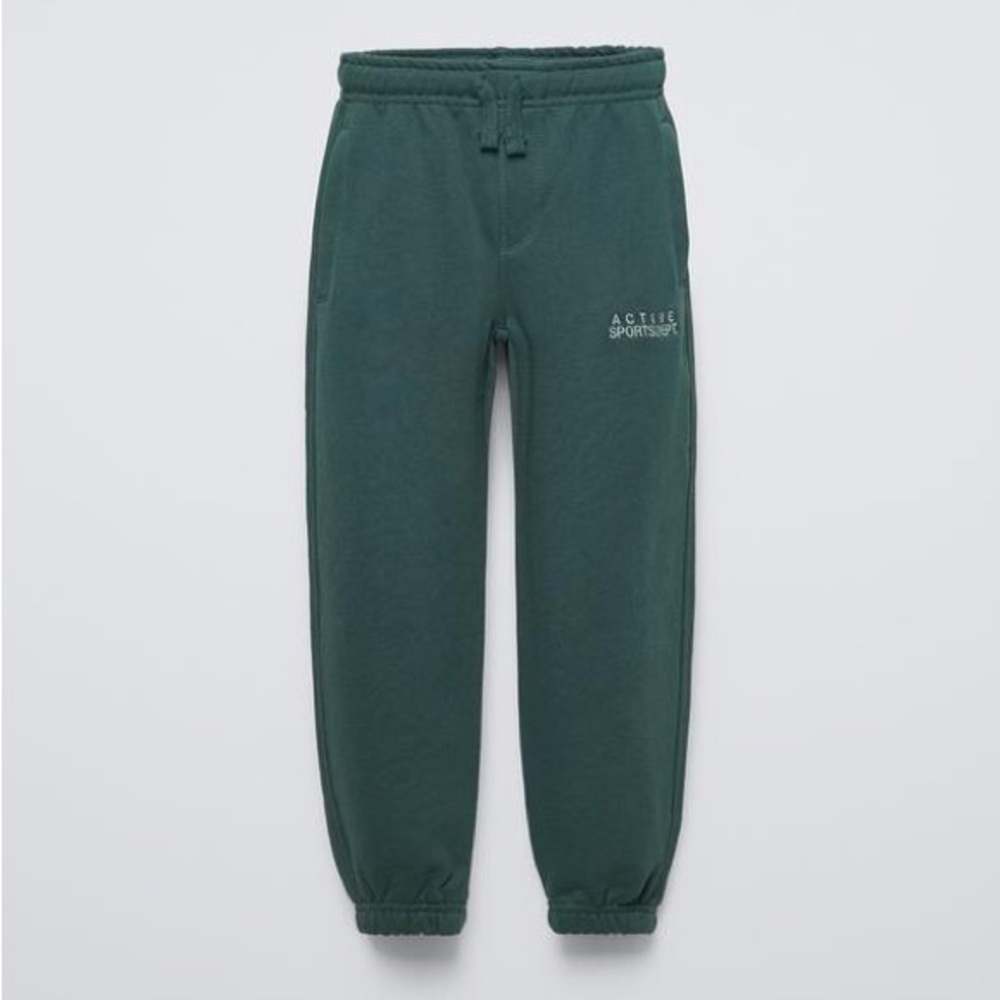 NWT EMBROIDERED TEXT PANTS with adjustable elastic drawstring waistband size 10Y